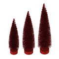 Vickerman 12"-14"-16" Burgundy Glitter Oval Pine Artificial Christmas Tree, Set of 3