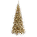 Vickerman 5.5' Champagne Tinsel Fir Slim Artificial Christmas Tree, Unlit - Faux Champagne Christmas Tree - Seasonal Indoor Home Decor