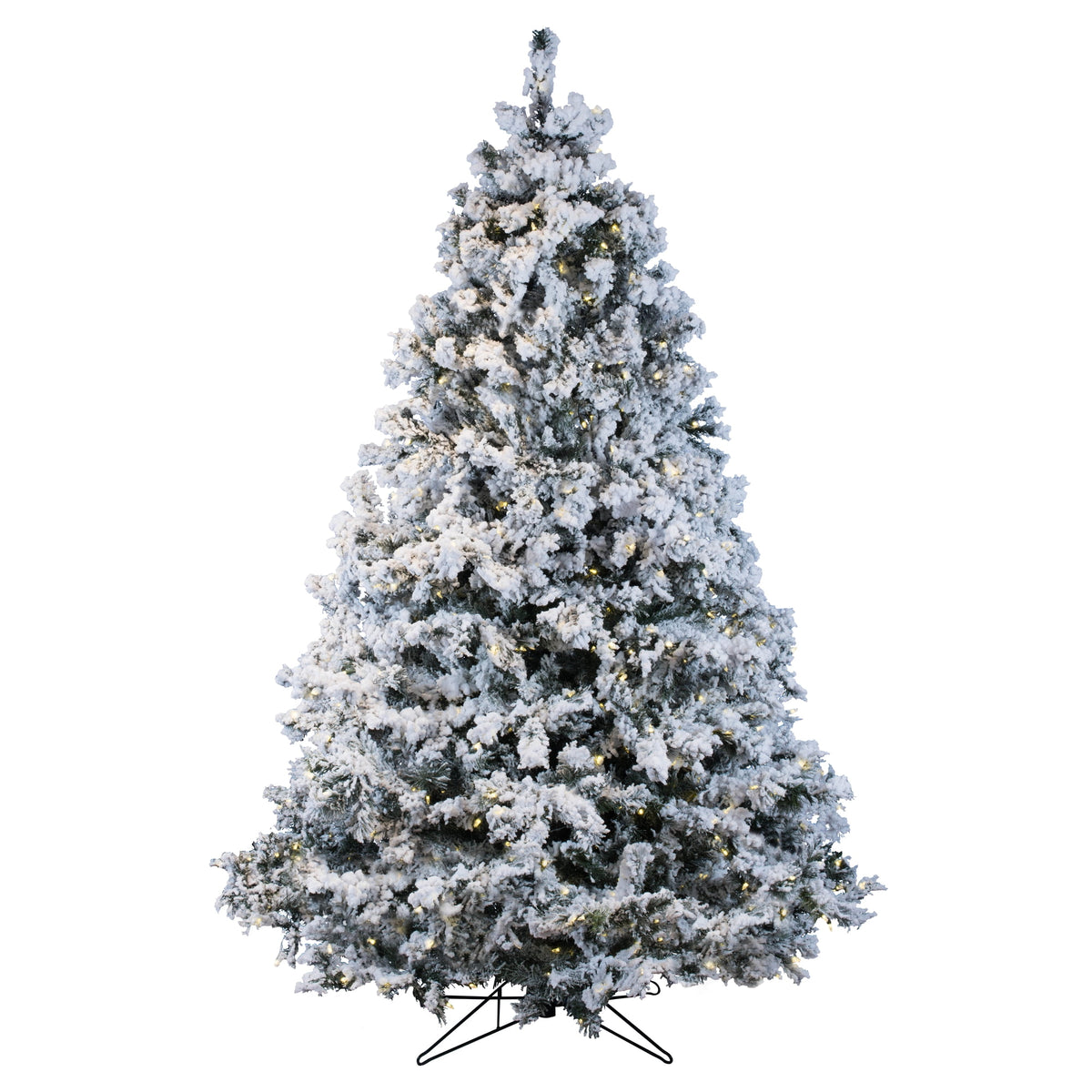 Vickerman 5.5' Flocked Alaskan Pine Artificial Christmas Tree, Warm White Single Mold LED lights