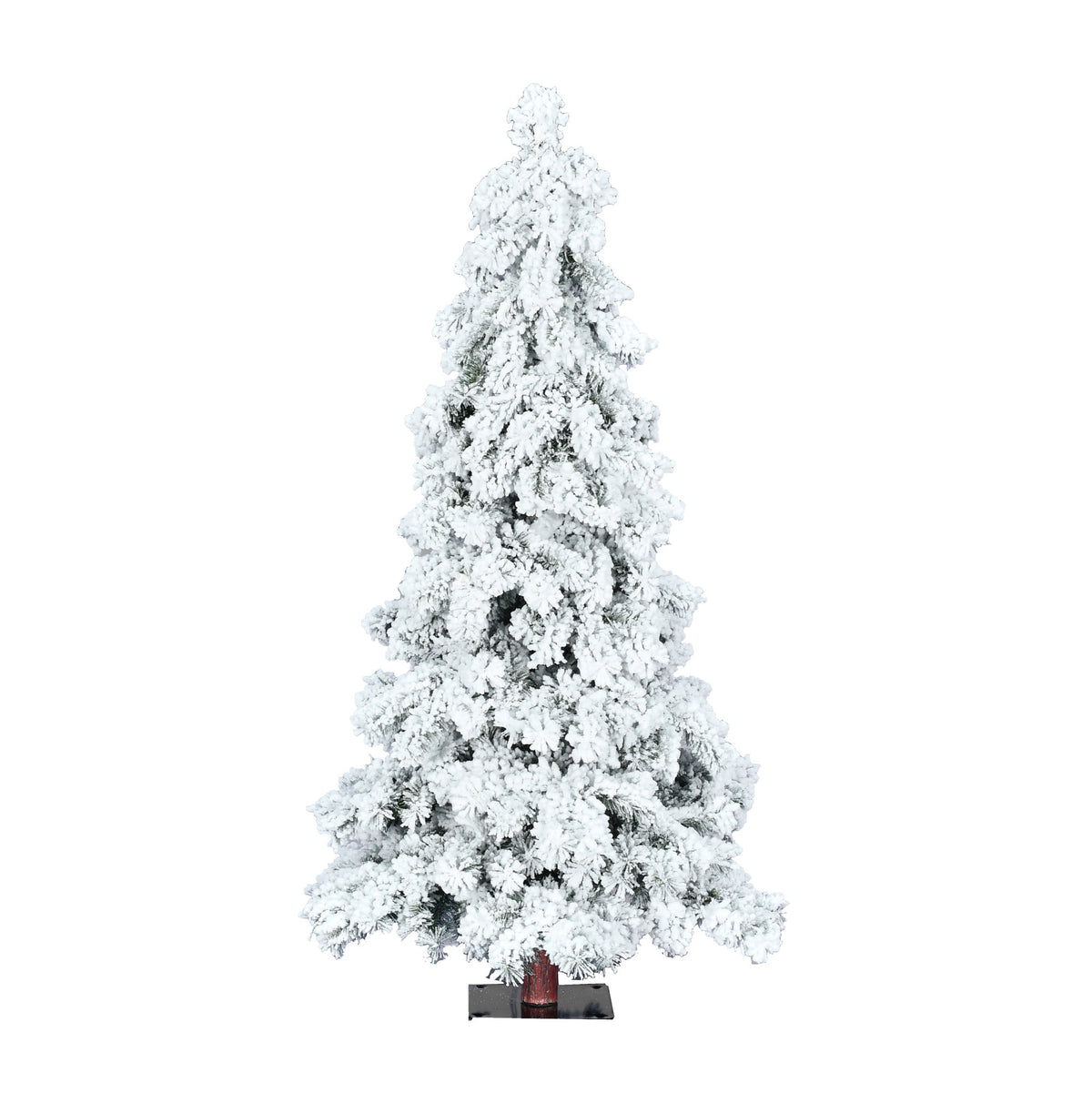 Vickerman 7' Flocked Spruce Artificial Christmas Tree, Warm White LED Lights