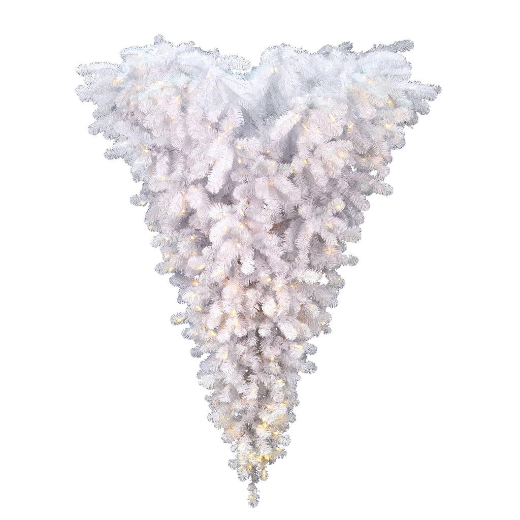 Vickerman 6' White Upside Down Artificial Christmas Tree, Warm White LED Lights