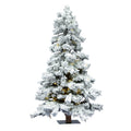 Vickerman 7' Flocked Spruce Artificial Christmas Tree, Warm White LED Lights