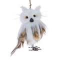 White and Brown Plush Owl Christmas Ornament, 6", by Holiday Time