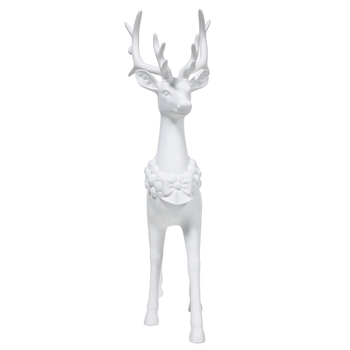 Blow Mold Standing Deer Christmas Decoration, White, 17", by Holiday Time