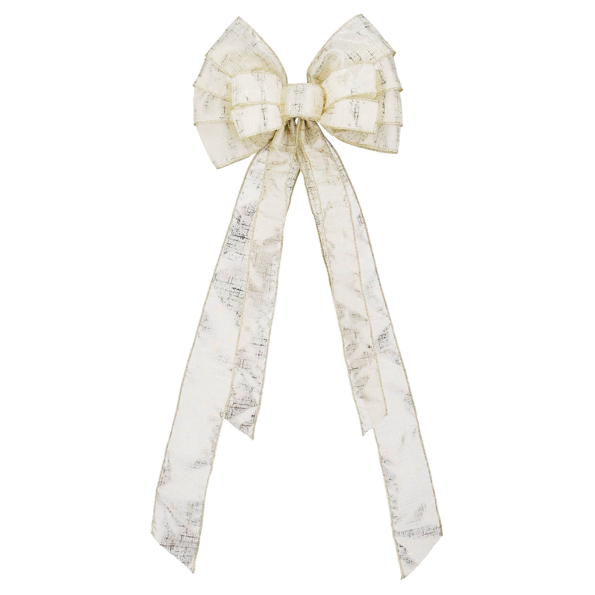 White and Gold Decorative Christmas Bow, 30", by Holiday Time
