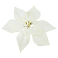 White Velvet-Feel Poinsettia Christmas Clip Ornament, 11", by Holiday Time