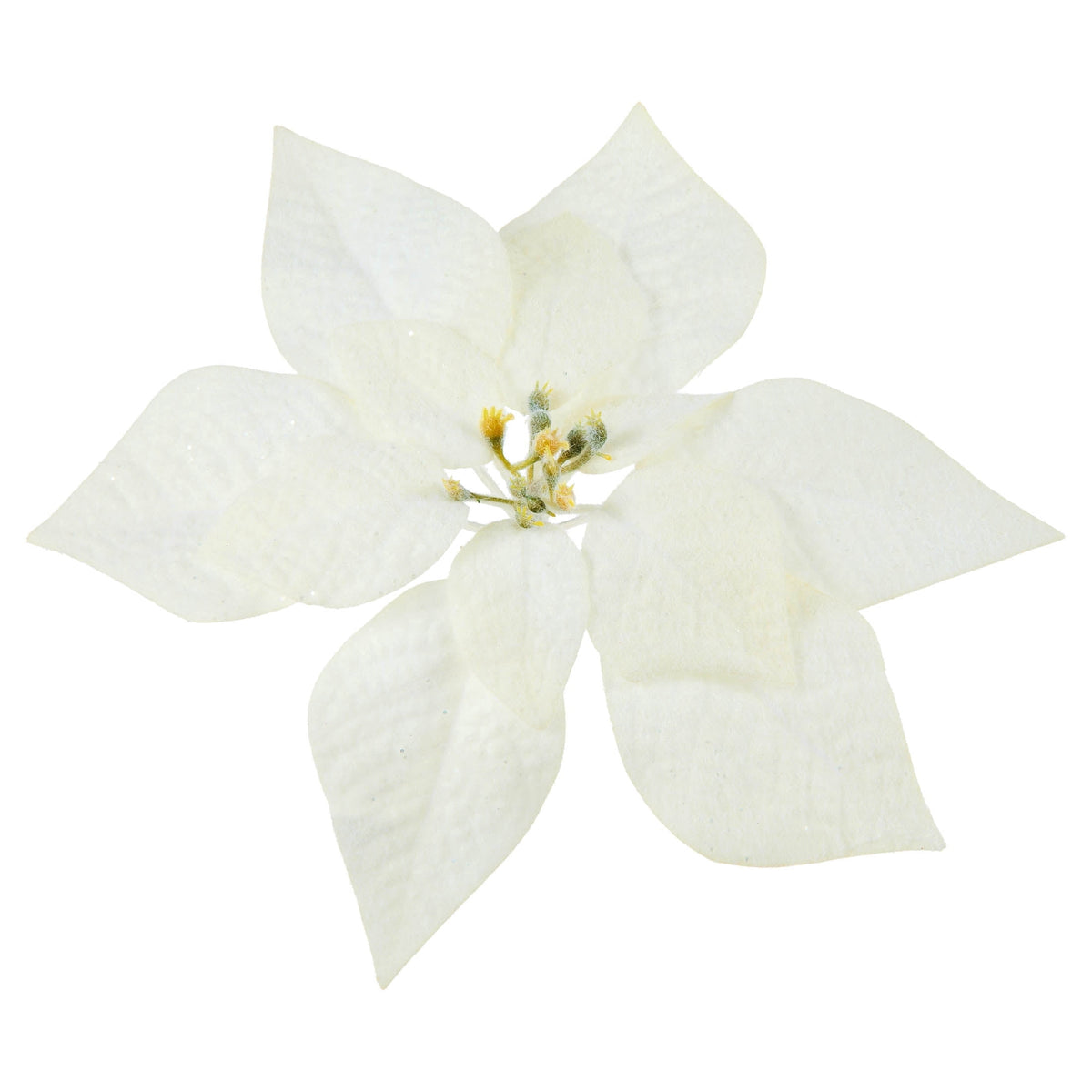 White Velvet-Feel Poinsettia Christmas Clip Ornament, 11", by Holiday Time