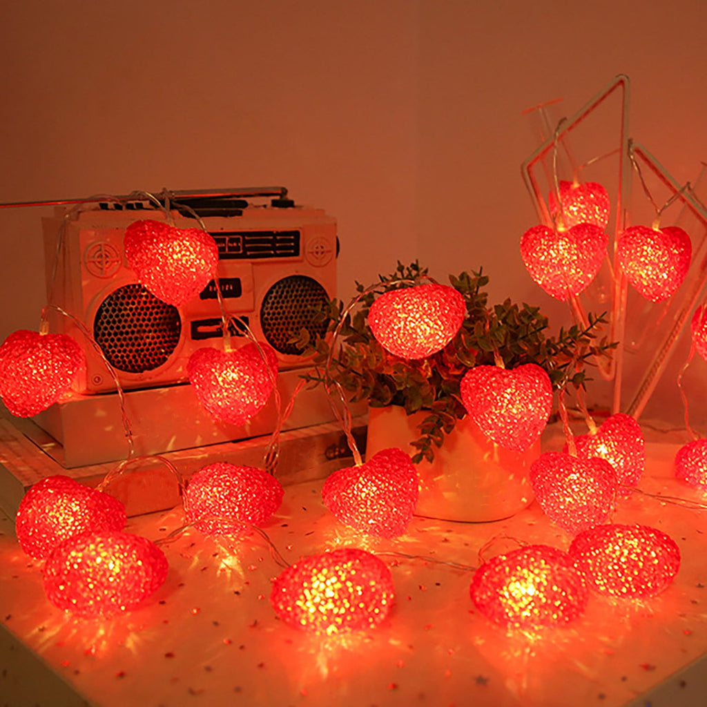 XGFHYJEH 10 LED 1.5M Valentine's Day Lights, Valentines Day Decorations Lights, Valentines String Lights, Valentine's Day Decor, Heart String Lights Red