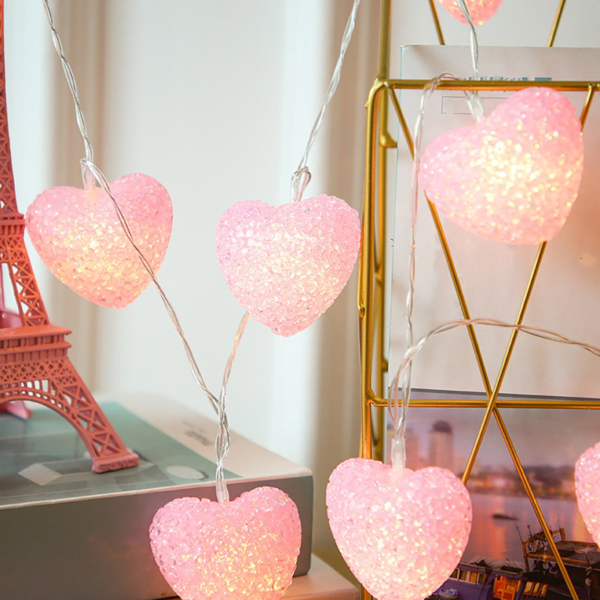 XGFHYJEH 10 LED 1.5M Valentine's Day Lights, Valentines Day Decorations Lights, Valentines String Lights, Valentine's Day Decor, Heart String Lights Red