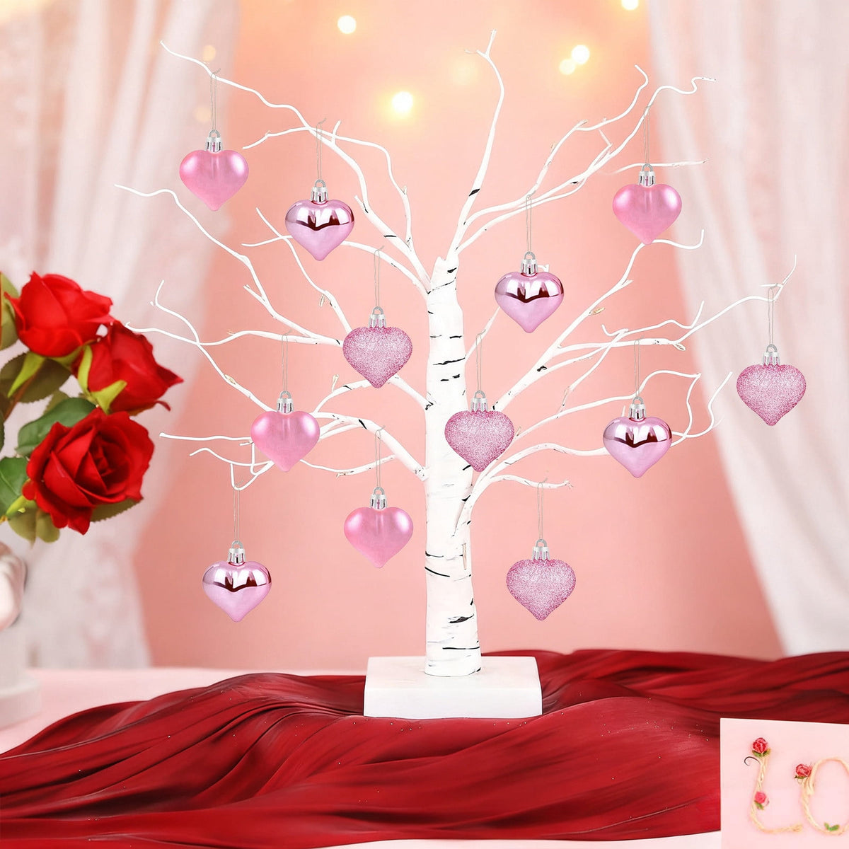 XGFHYJEH 10 LED 1.5M Valentine's Day Lights, Valentines Day Decorations Lights, Valentines String Lights, Valentine's Day Decor, Heart String Lights Red