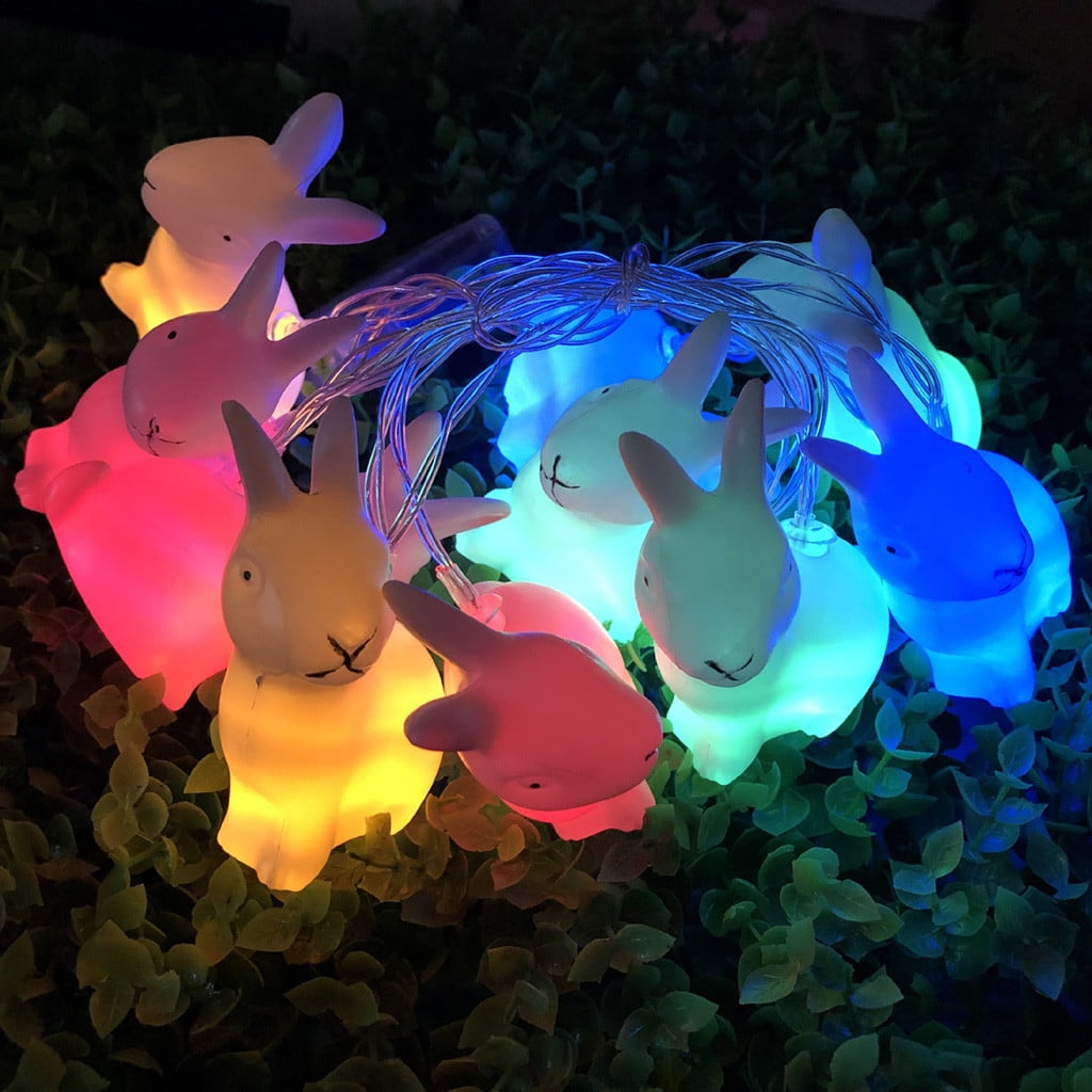 XGFHYJEH Easter Decoration, Bunny String Lights, Easter Lights Pastel, LED Easter Bunny Lights, Easter Decorations Indoors