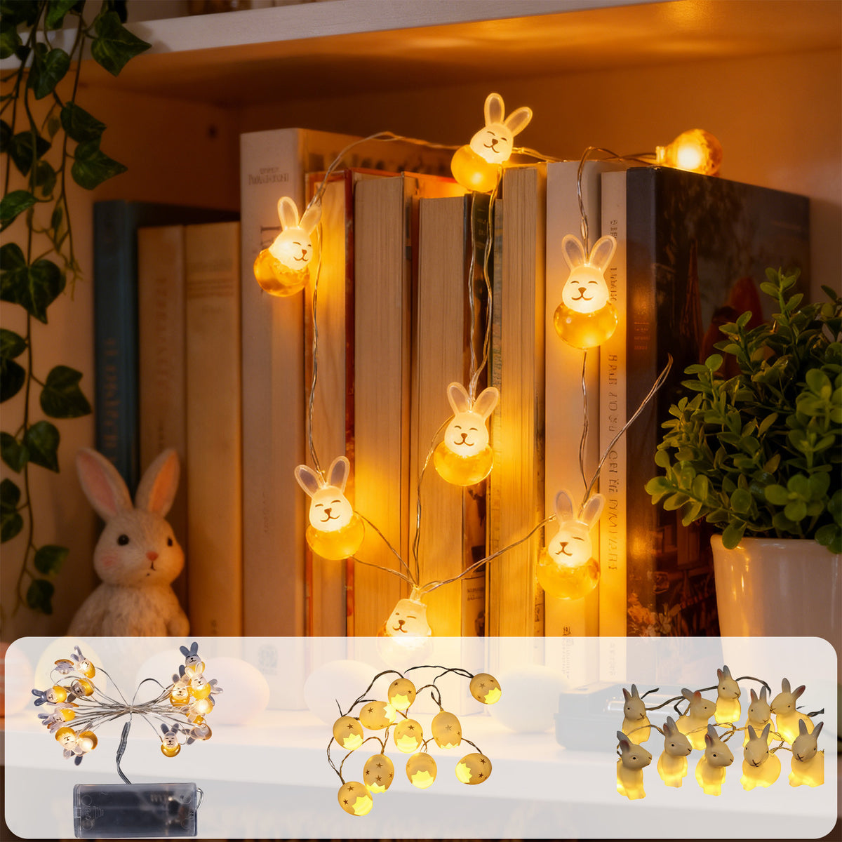 XGFHYJEH Easter Egg String Lights Easter Decor, 1.5M 10LED Easter Lights Colorful Battery Operated Fairy Lights for Indoor Home Holiday Party, Easter Light Decorative
