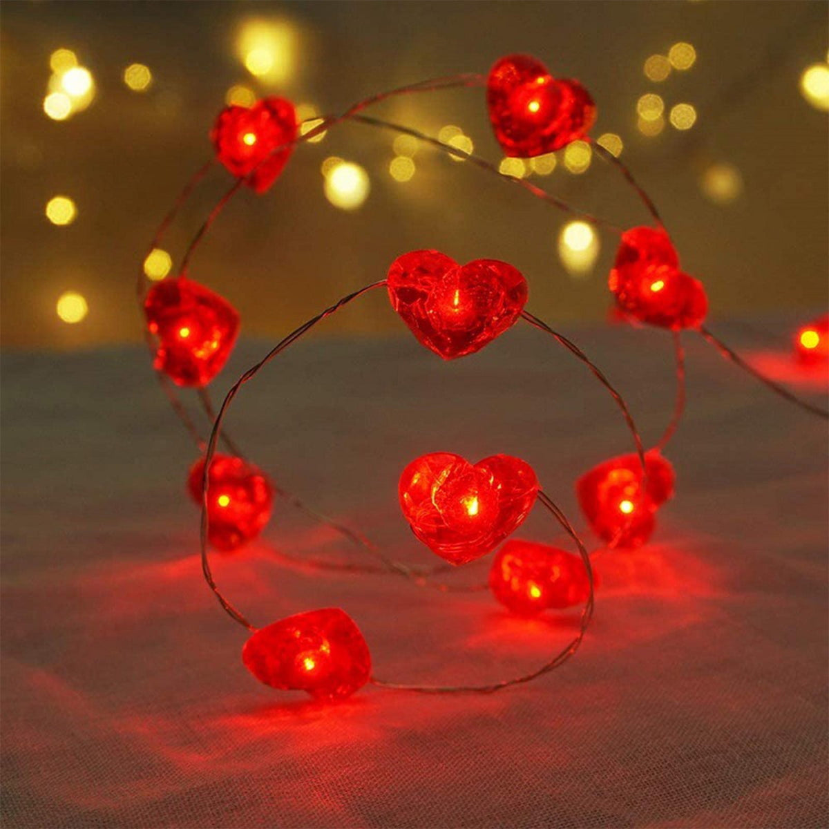 XGFHYJEH 10 LED 1.5M Valentine's Day Lights, Valentines Day Decorations Lights, Valentines String Lights, Valentine's Day Decor, Heart String Lights Red