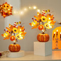 YSGFHGJW Halloween Thanksgiving Artificial Pumpkin Tree Decoration, Light Up with LED Lights, Fall Decor for Dining Table Living Room Porch