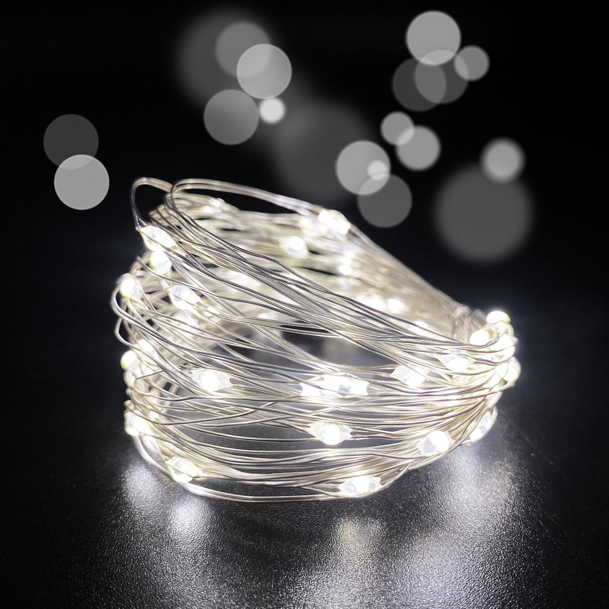 2 Pack Battery Operated Mini String Light,Indoor Led Fairy Light with Timer 6 Hours on/18 Hours Off for Craft Clear Vase Decoration,30 Count LED,10 Feet Silver Wire (Red)