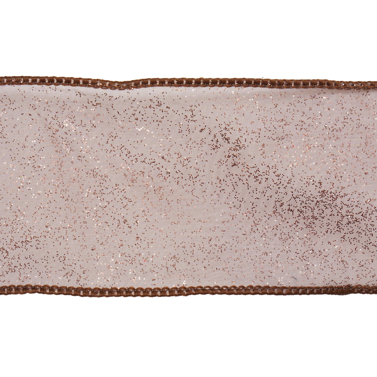 Brown Glitter Sheer Christmas Ribbon, 2.5" x 25', by Holiday Time
