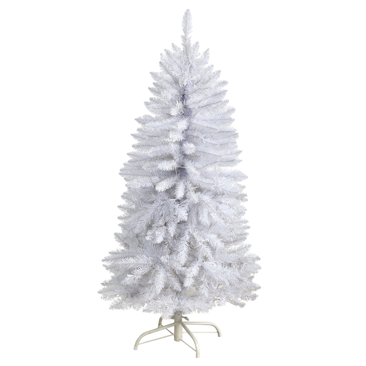 Nearly Natural 3' White Slim Artificial Christmas Tree Prelit 50 Warm White LED Lights