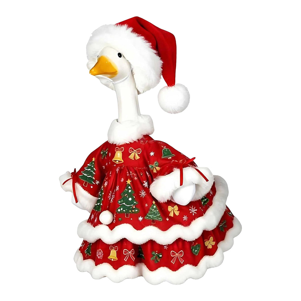 Aurorax Christmas Goose Clothes for Cement Goose Porch Goose 23"/17",Porch Goose Outfit 19 inch,Red Holiday Porch Goose Clothing Accessories for Garden Lawn Yard