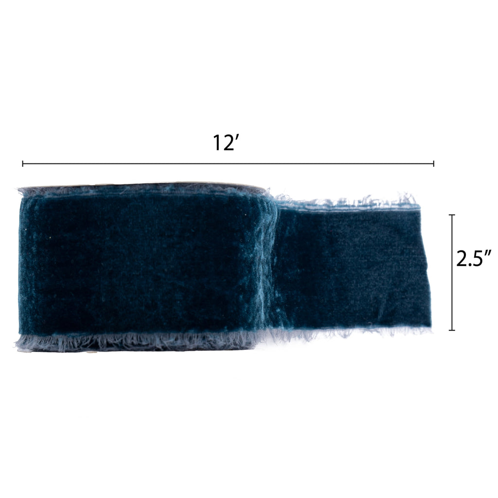 My Texas House Blue Velvet Christmas Ribbon, 2.5" x 12'