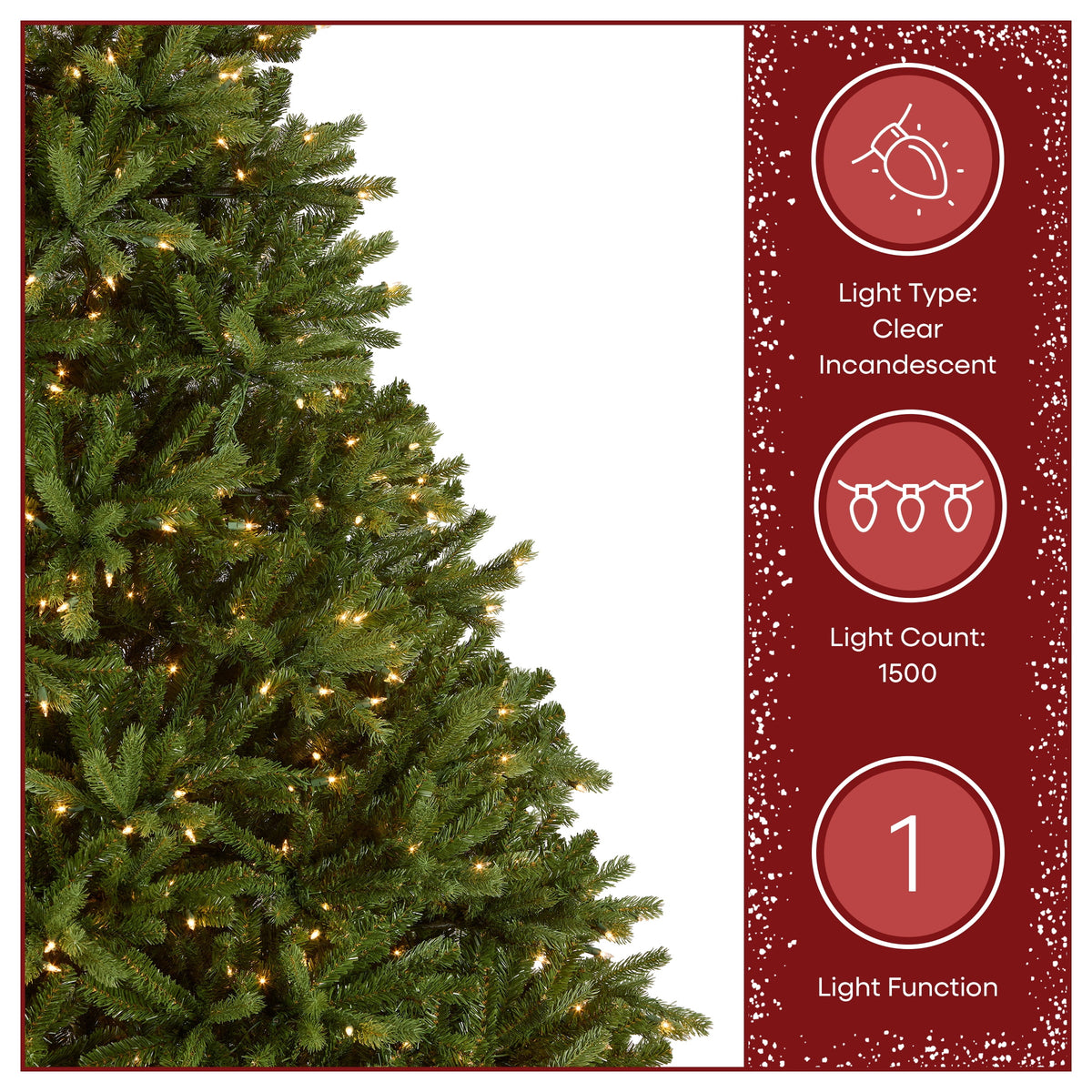 National Tree Company 9 ft. Pre-Lit Jersey Fraser Fir Full Artificial Christmas Tree, 1,500 Clear Lights, 4,804 Tips, Includes Stand, Green