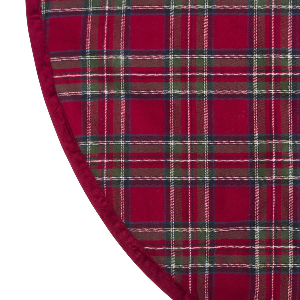 My Texas House Angie Red Plaid Christmas Tree Skirt, 60"