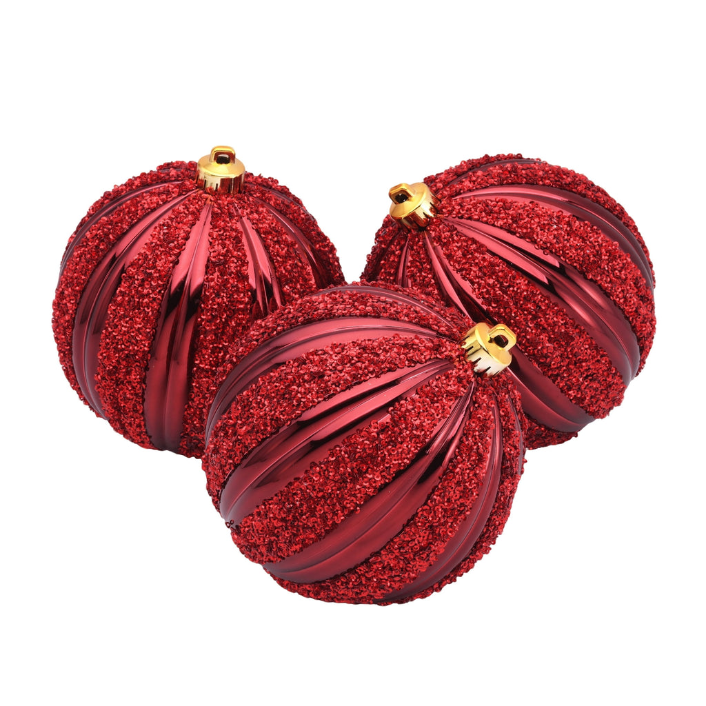 4-Count Champagne and Cream Ball Shatterproof Christmas Ornaments, 6", by Holiday Time