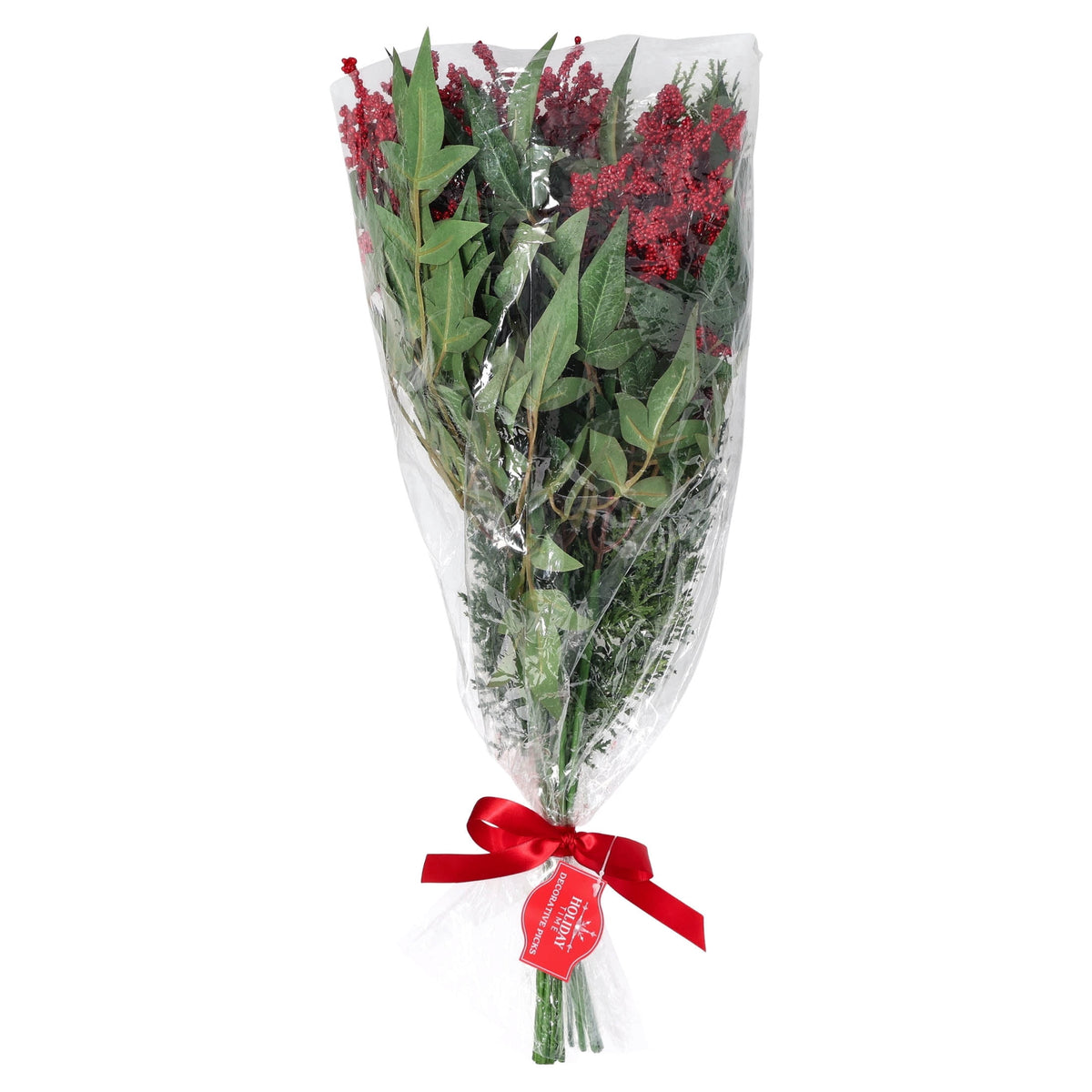Red Micro Berries and Greenery Decorative Christmas Picks, 21", by Holiday Time