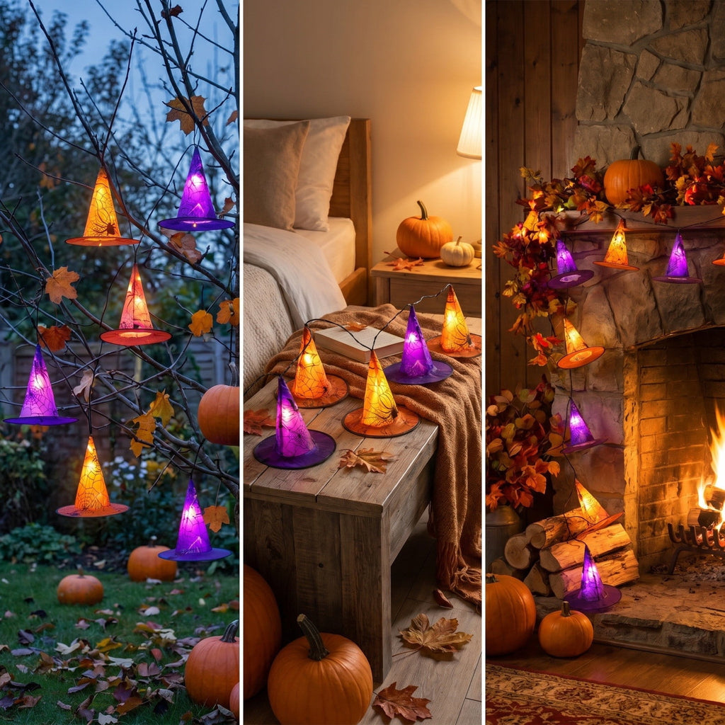 AZXY Halloween String Lights, Ghost Shaped White Halloween Lights, Indoor Outdoor Halloween Decor, Halloween Party Indoor Decor, Battery 5 FT Halloween Decorations, Stair Mantel Patio Halloween Decor