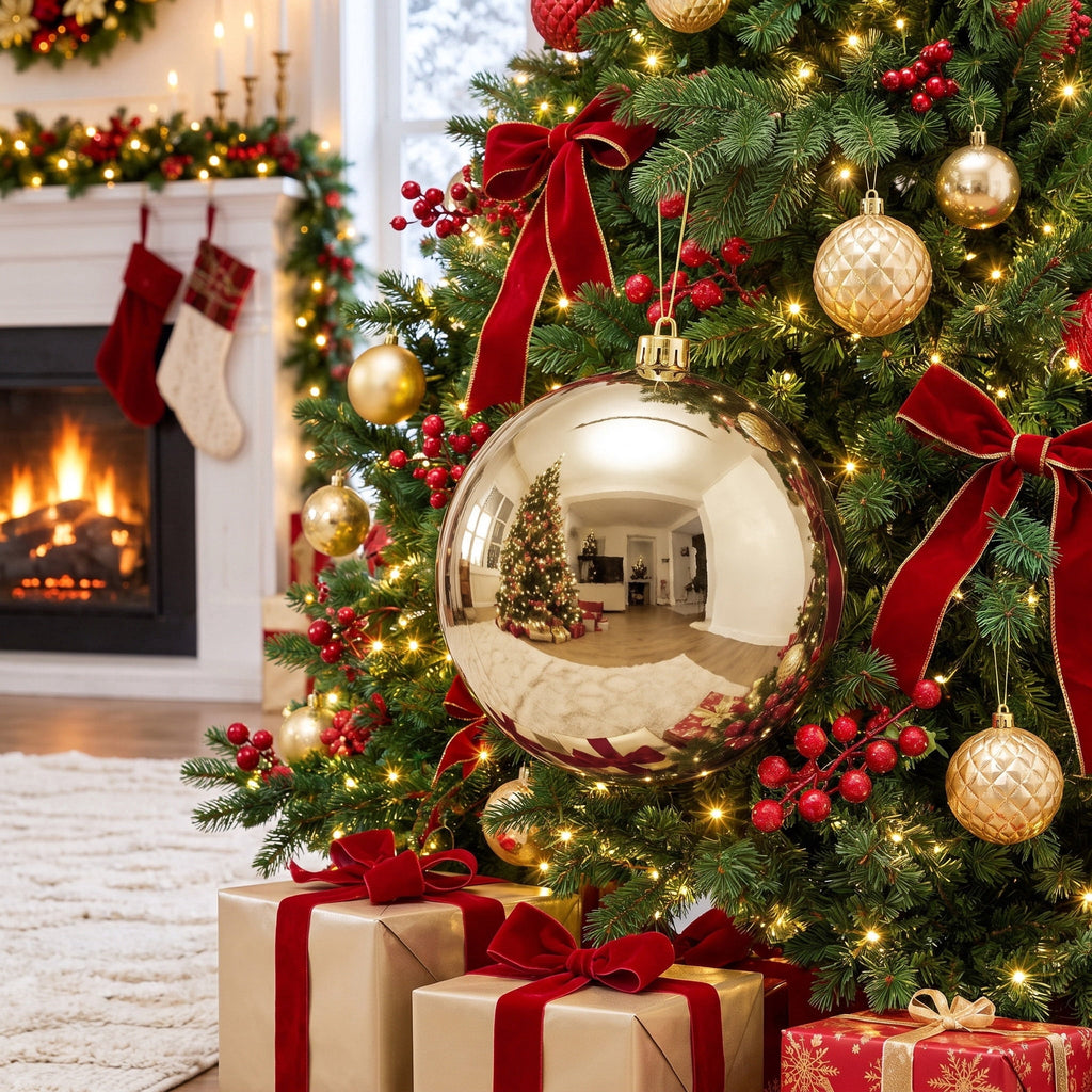 2-Count Bronze Jumbo Ball Shatterproof Christmas Ornaments, 8.5", by Holiday Time
