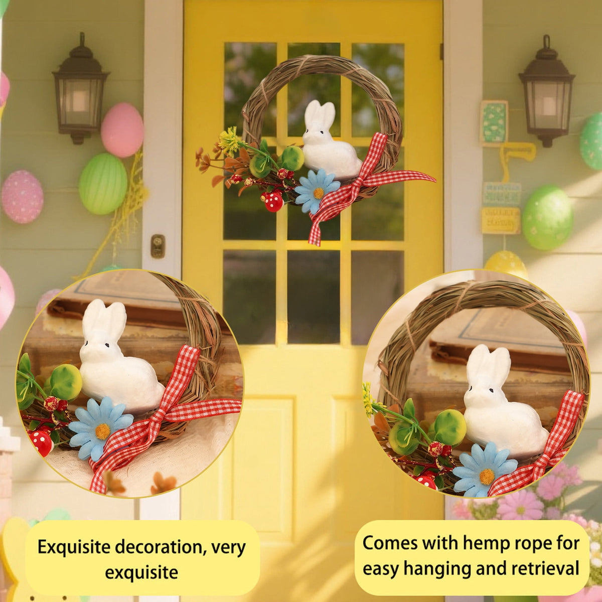 XGFHYJEH Easter Lighted Window Decorations, Easter Egg Lights, Easter Lights, Egg String Lights, Easter Decorations Indoors, Easter Hanging Decoration