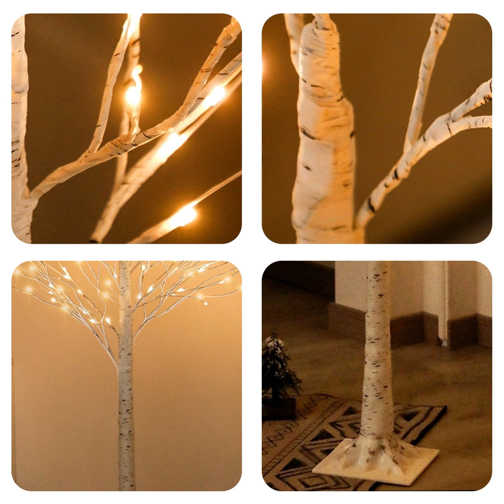 Rirool LED Birch Tree Light with Remote Control and 8 Flashing Modes - 6 Ft Warm White 440 LEDs for Home Decor, Party, Wedding, Festival Decoration