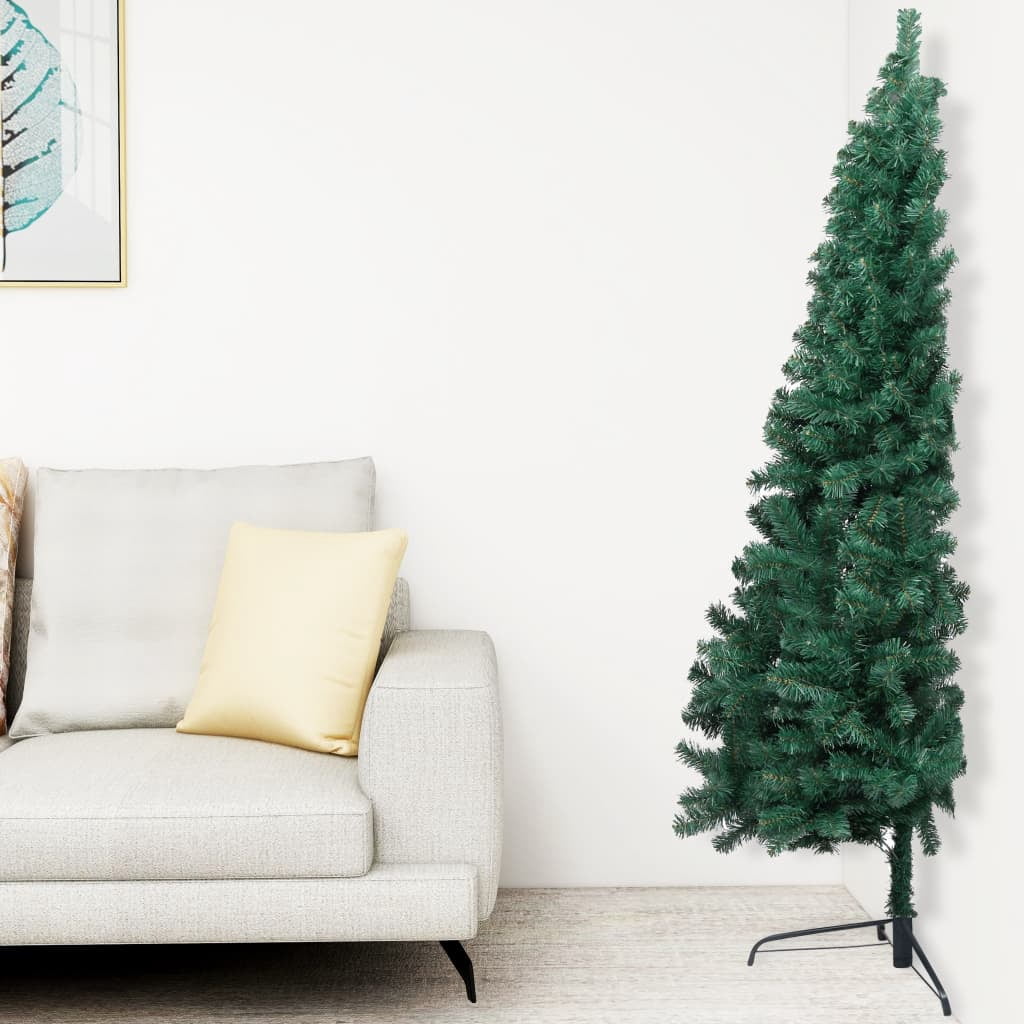 vidaXL Christmas Tree Decoration Artificial Half-Circle Tree with Stand PVC
