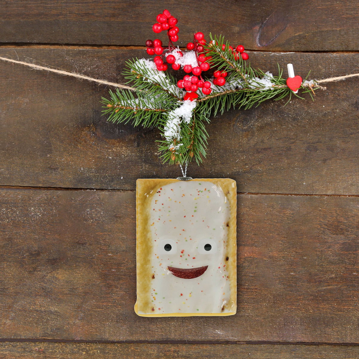 Pop Tarts With White Frosting Christmas Tree Ornament