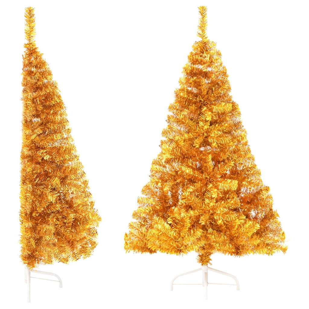 vidaXL Christmas Tree Decoration Artificial Half-Circle Tree with Stand PVC