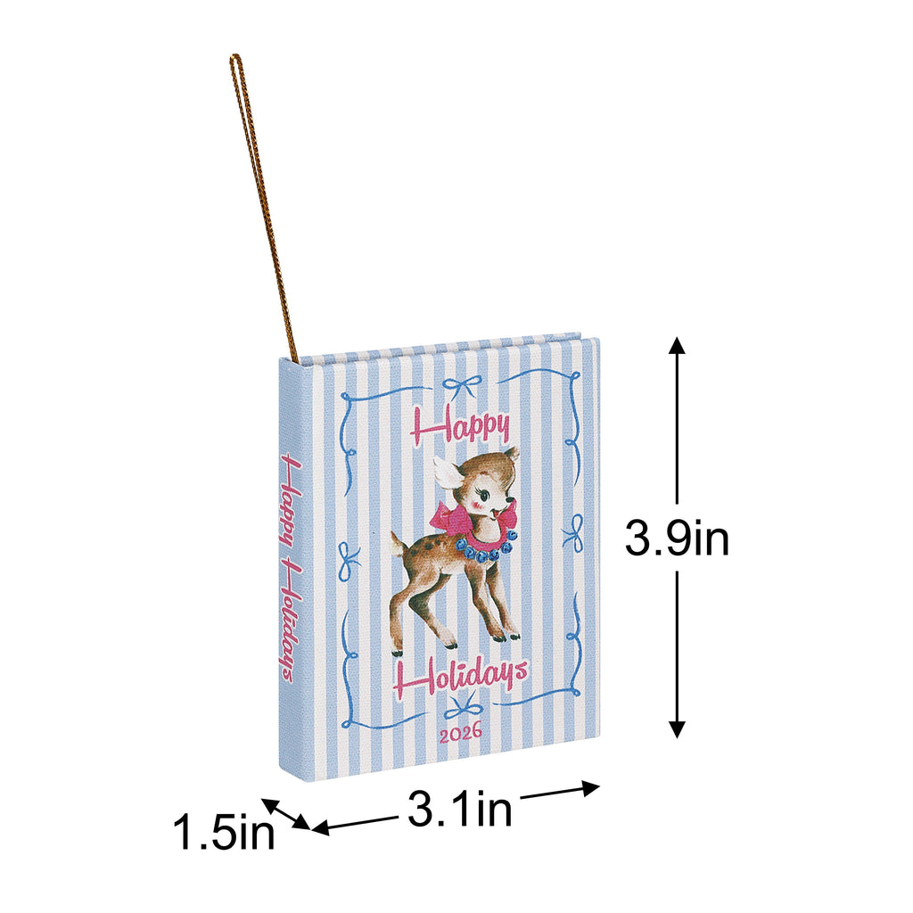 Mr. Christmas Reindeer Storybook Ornament, Blue
