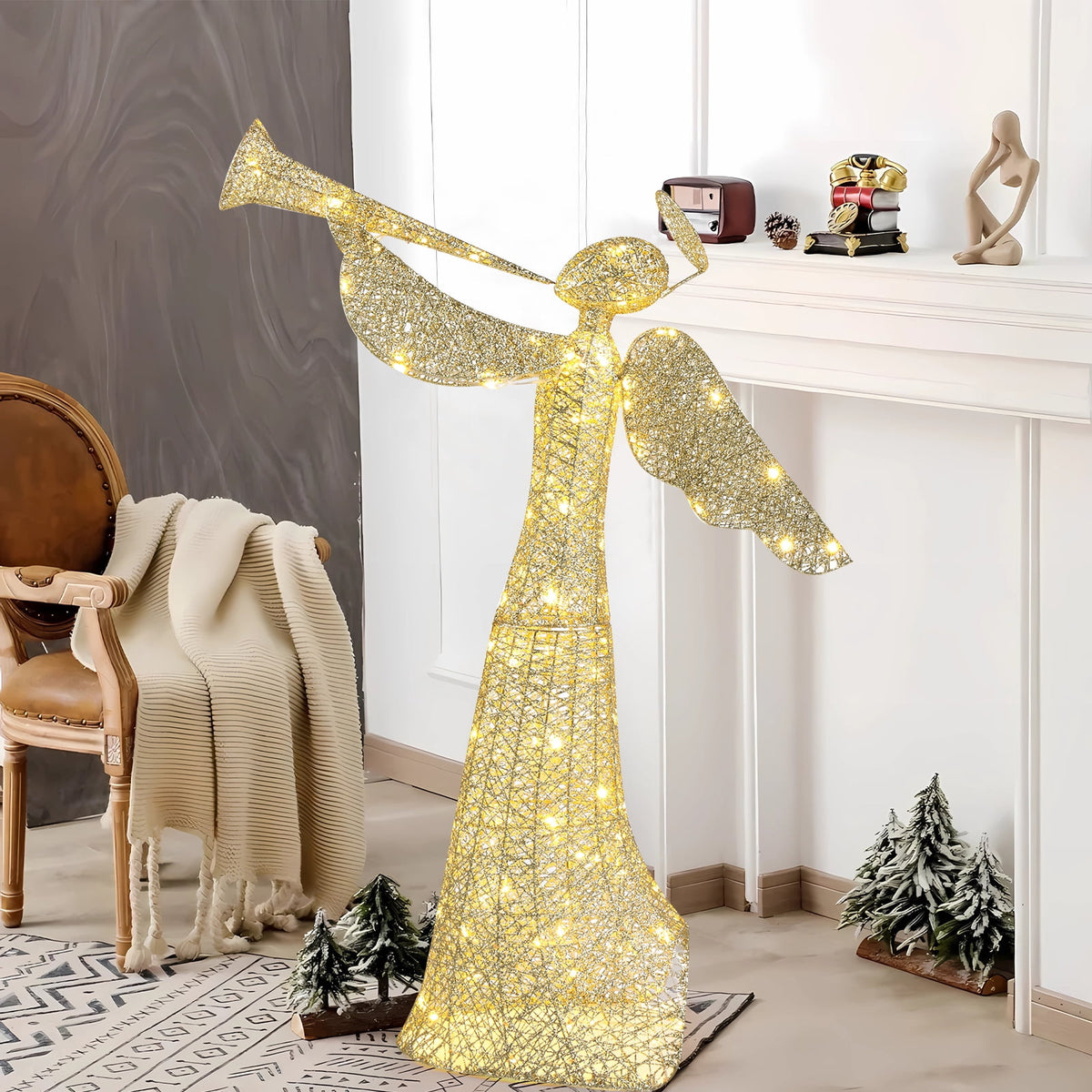 JOY Letter Sign Decoration - Lighted Home Scene Yard Sign Decor with Warm White Light - Indoor Outdoor Christmas Display for Lawn Garden - 47.2in Tall
