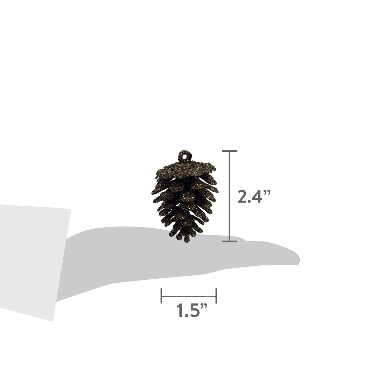 12-Count Pink Glitter Pinecone Christmas Ornaments, 2.4", by Holiday Time