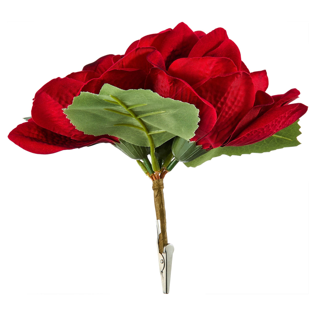 Red Velvet Floral Christmas Clip Ornament, 9", by Holiday Time