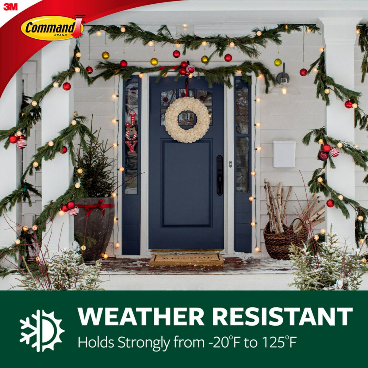 Command Outdoor Light Clips, Clear, Damage Free Decorating, 30 Clips and 32 Command Strips