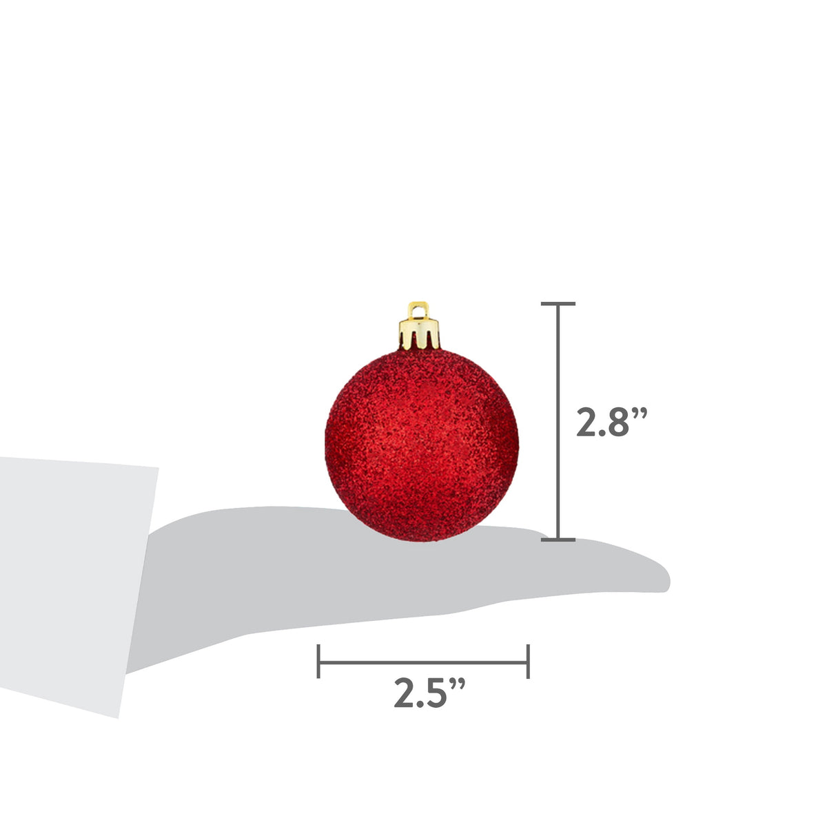 24-Count Red/Green/Gold Ball Shatterproof Christmas Ornaments, 2.8", by Holiday Time