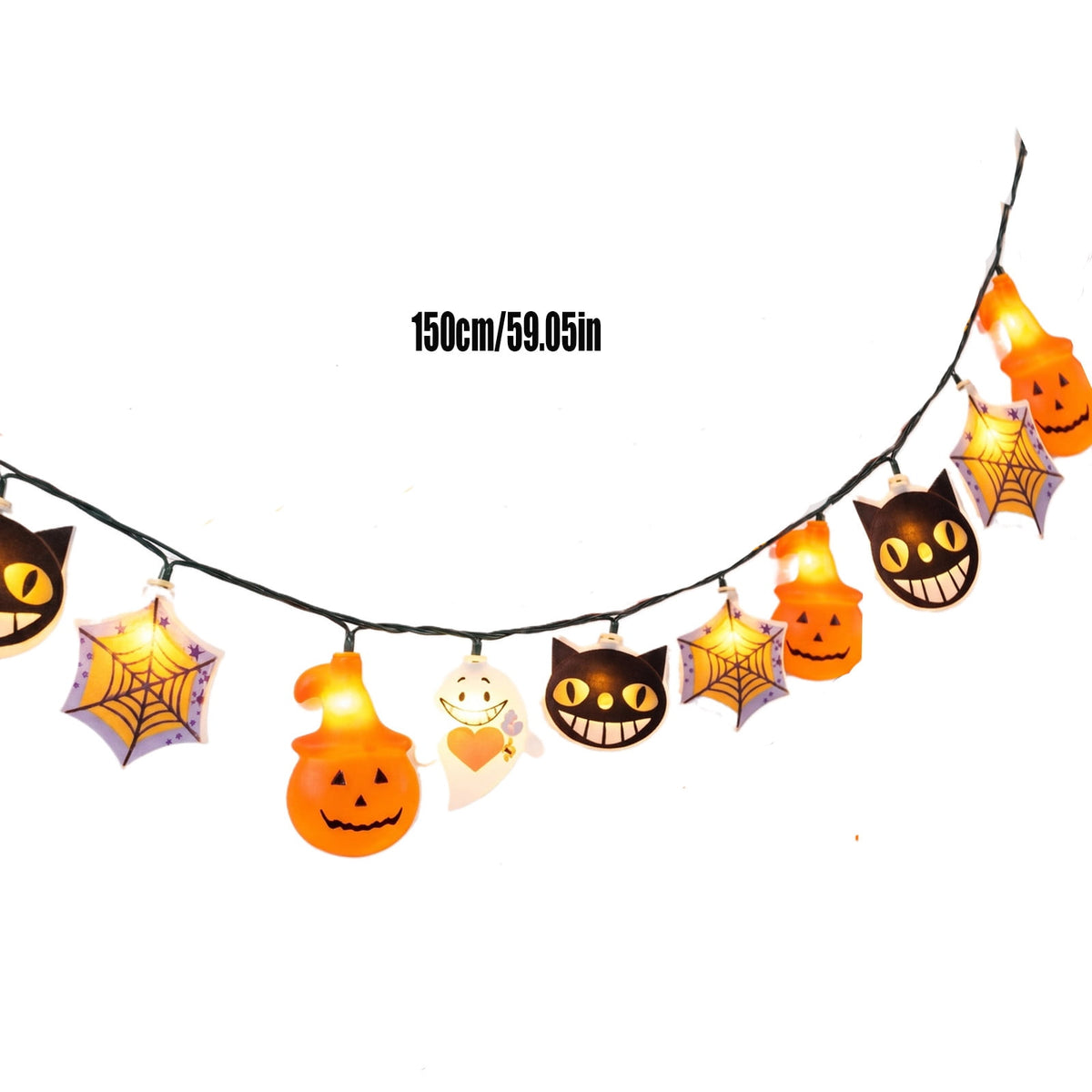 AZXY Halloween String Lights, Ghost Shaped White Halloween Lights, Indoor Outdoor Halloween Decor, Halloween Party Indoor Decor, Battery 5 FT Halloween Decorations, Stair Mantel Patio Halloween Decor