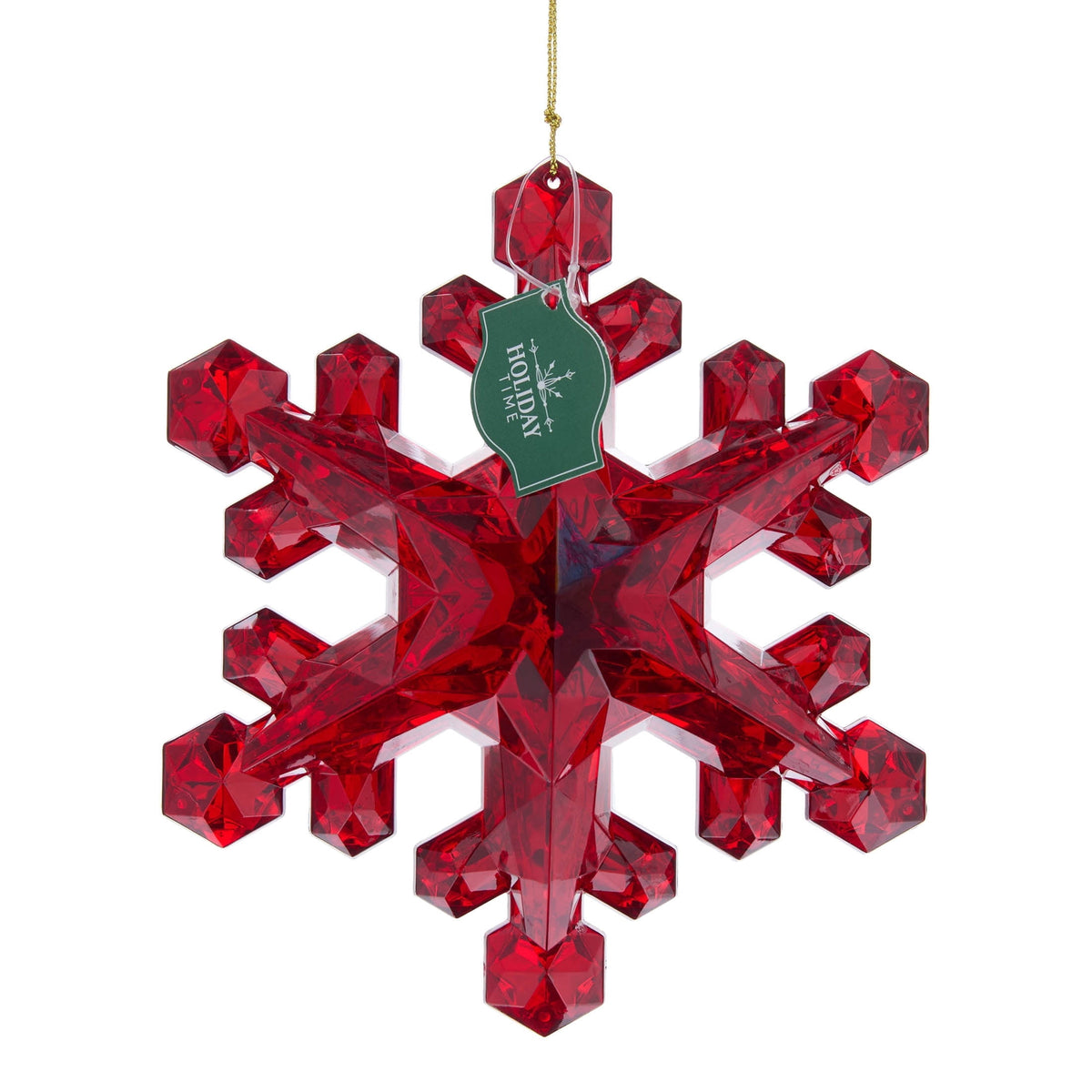Red Snowflake Christmas Ornament, 6", by Holiday Time