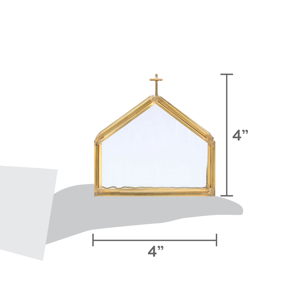Clear Glass Church Candle Holder, 4", by Holiday Time