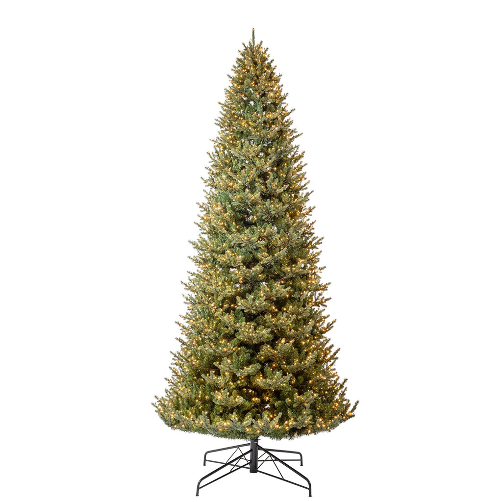 My Texas House 9' Pre-Lit Grand Spruce Green Artificial Christmas Tree with LumaDazzle Color-Changing Twinkle LED Lights, Quick Set, and Stand