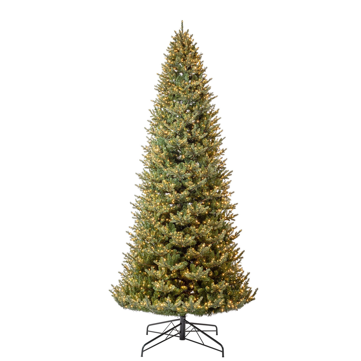 My Texas House 9' Pre-Lit Grand Spruce Green Artificial Christmas Tree with LumaDazzle Color-Changing Twinkle LED Lights, Quick Set, and Stand