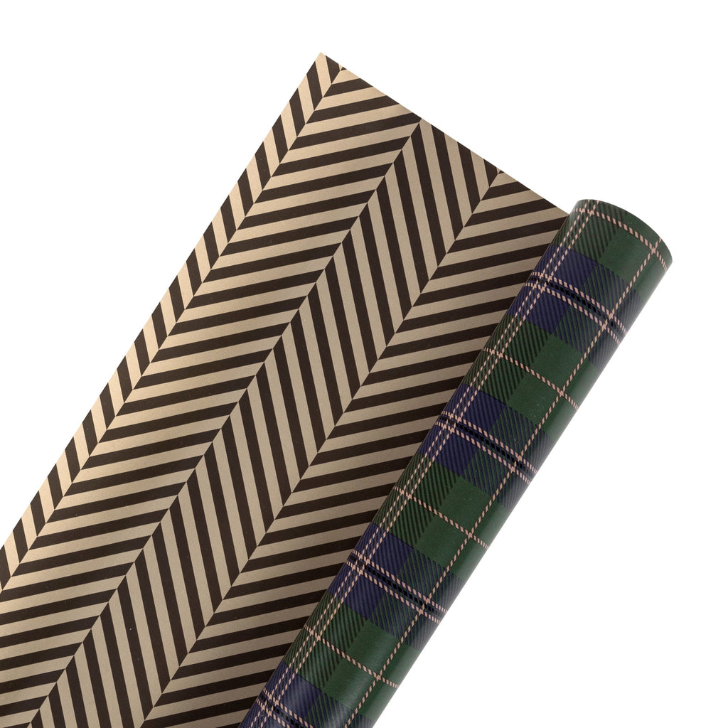 LaRibbons 30" x 33' Christmas Wrapping Paper Kraft Reversible Gift Wrap (2-pack)