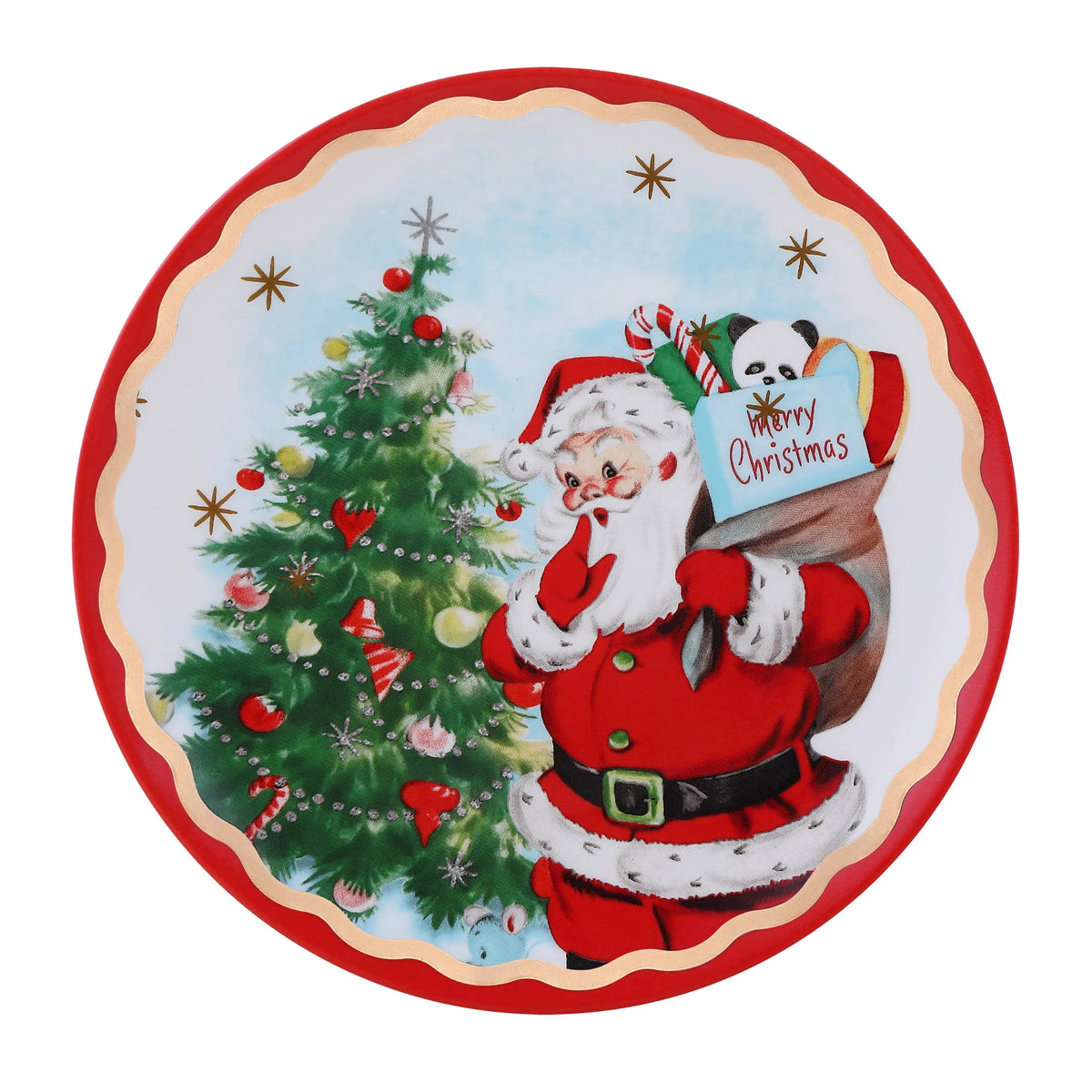 Mr. Christmas 8 in. Set of 4 Nostalgic Ceramic Character Plates - Classic