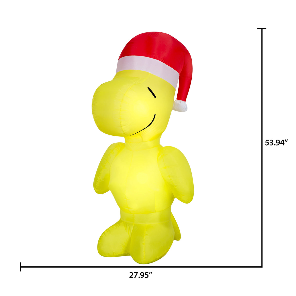 Airblown Christmas Yard Inflatable Light Woodstock in Santa Hat Peanuts, 4.5 ft