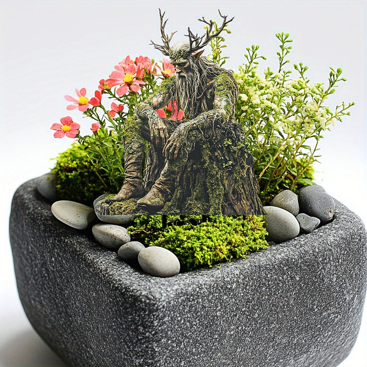 Nkmbld Clearance & Promo! Garden Ornaments, Garden Sculpture Acrylic Potted Plants and Courtyard Decorative Floor Tiles, Housewarming Ornament for Patio, Lawn, Yard, Pathway