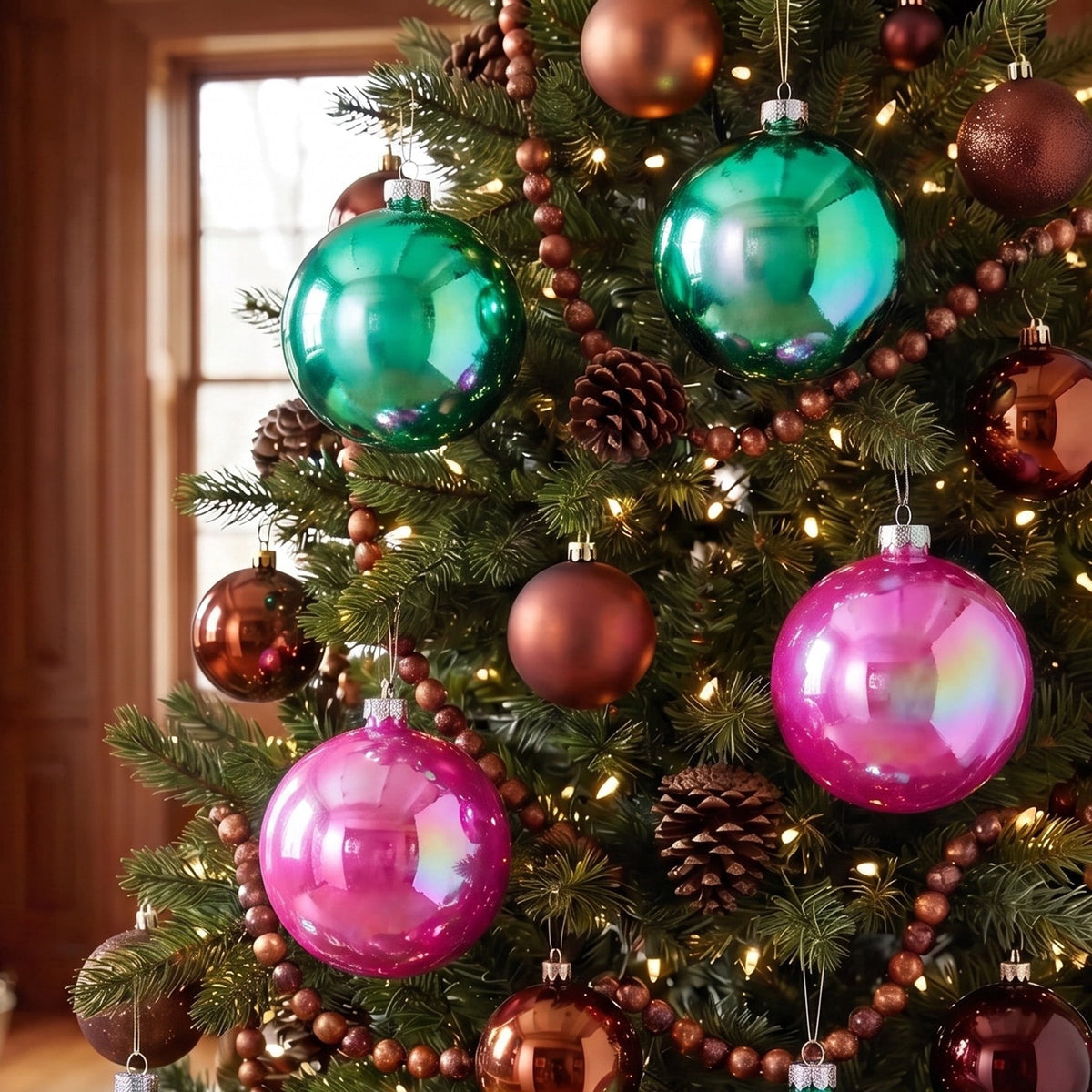 4-Count Champagne and Cream Ball Shatterproof Christmas Ornaments, 6", by Holiday Time